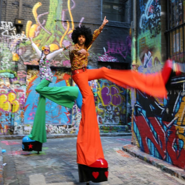 Stilt Walkers Australia Melbourne Victoria Stilt Walkers Funky Love Squad