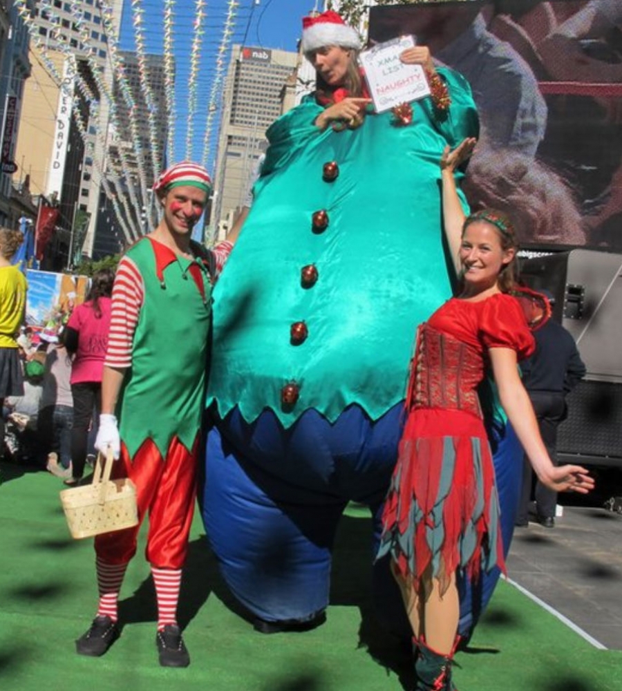 Stilt Walkers Australia Christmas Entertainment Giant Elves