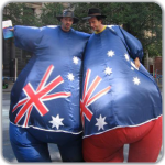 Stilt walkers the giant aussies