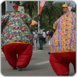 Hawaiian stilt walkers