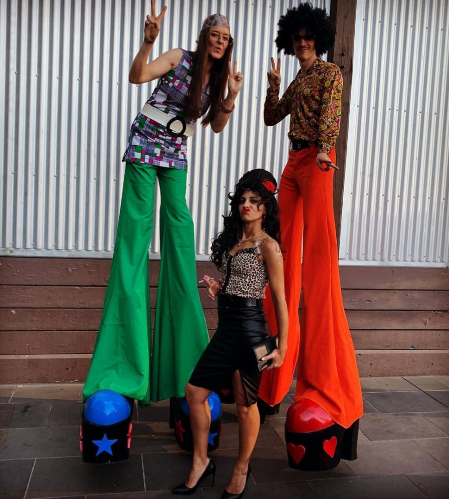 Stilt Walkers Australia Melbourne Victoria Stilt Walkers Funky Love Squad
