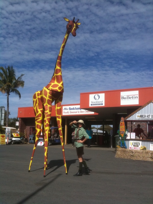 Stilt walker Gemma Giraffe & Ranger